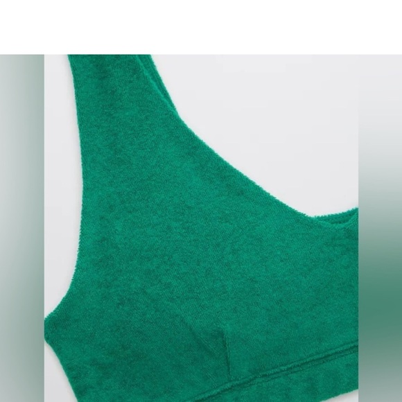 aerie terry sport bra in green - Picture 6 of 11